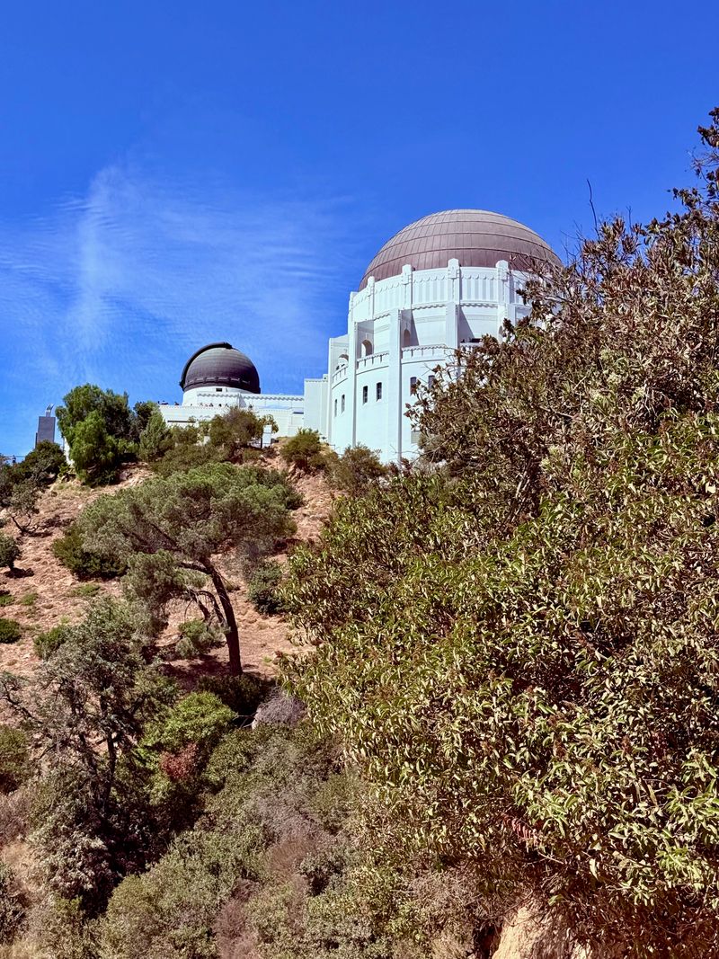 Looking up at Griffith Observatory.